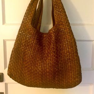 Beautiful Italian leather woven bag.